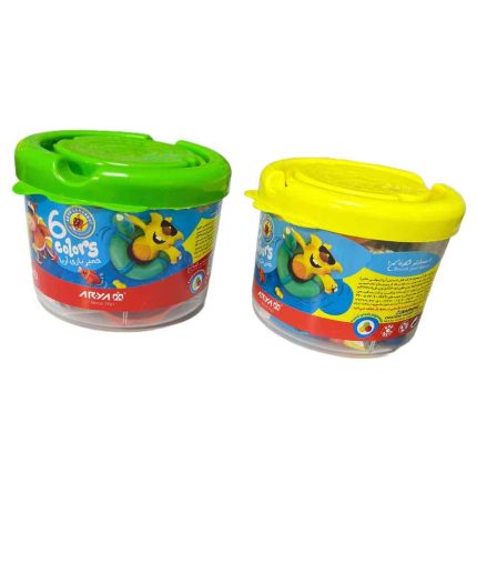 سطل خمیر بازی ۶ رنگ آریا